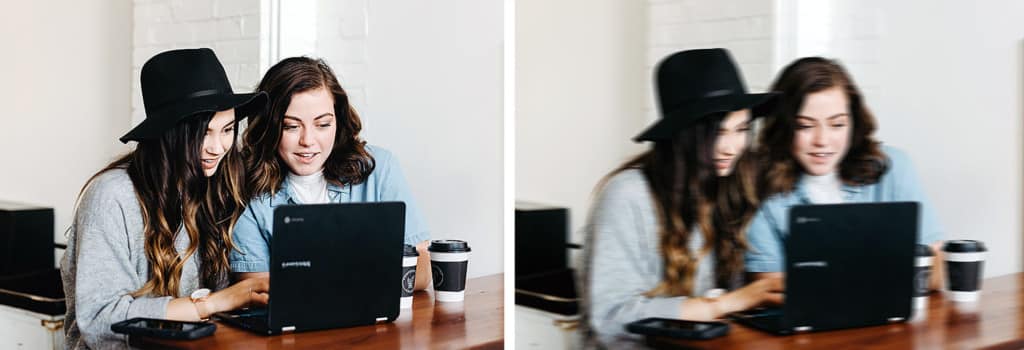 comparing a blurry low res vs a high res image