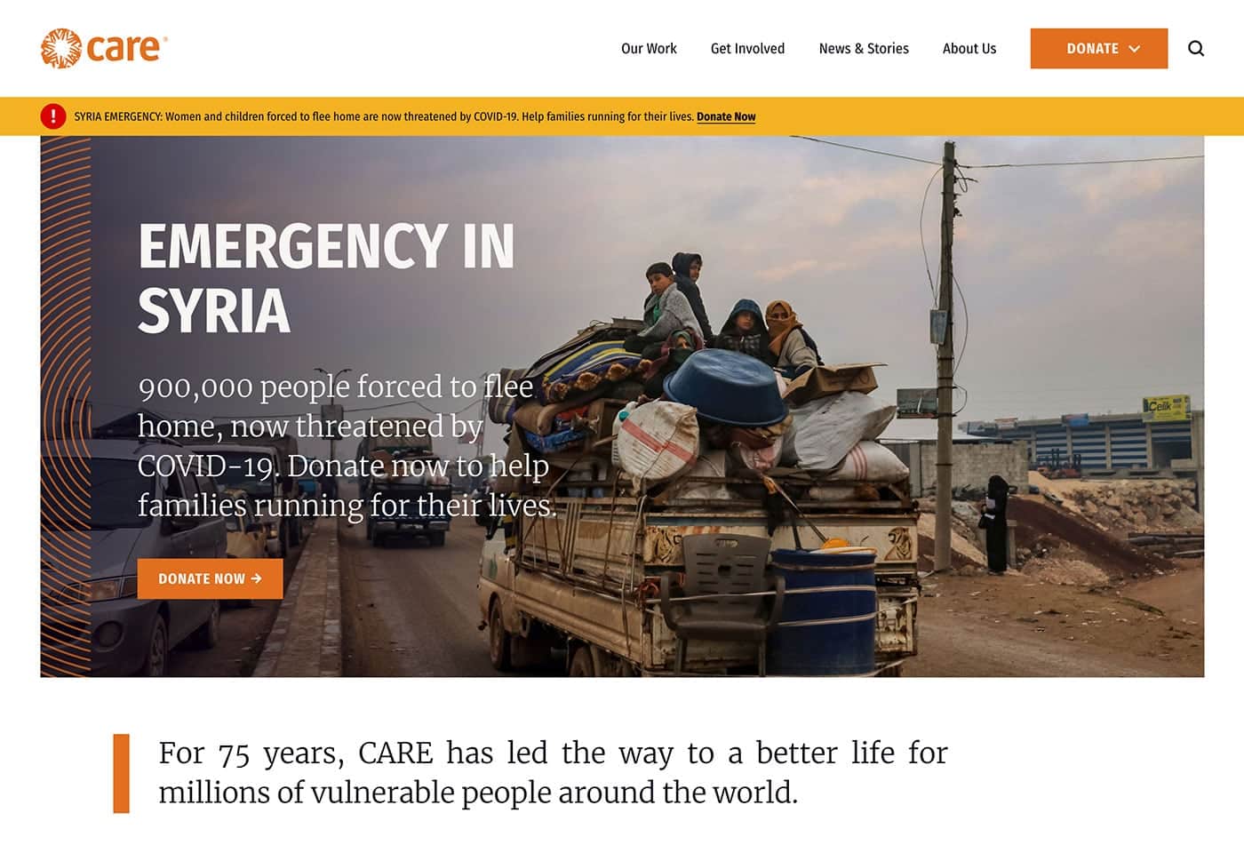 Care non-profit website