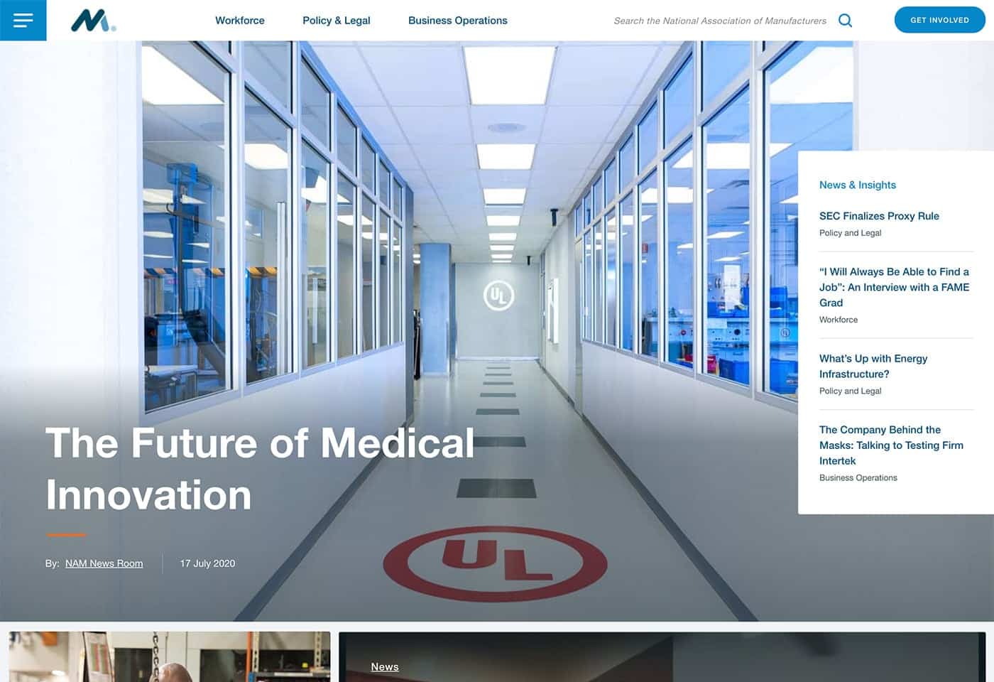 The National Association of Manufacturers (NAM) screenshot