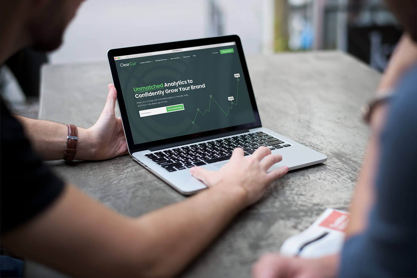 clients reviewing website